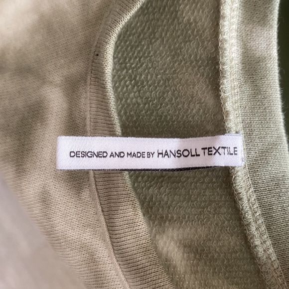 Hansoll Textile olive white French terry sleeve 15 length 34 brand New no tag - Picture 4 of 6